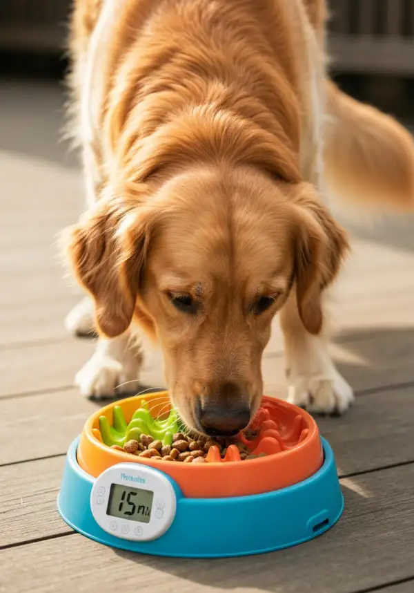 A slow feeder dog bowl cuts mealtime by up to 10x